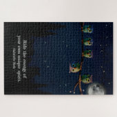 引用文のコラージュ違うをユニーク使ったフクロウ ジグソーパズル (横)