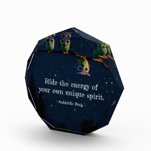 引用文のコラージュ違うをユニーク使ったフクロウ フォトブロック (右)