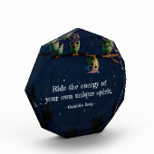 引用文のコラージュ違うをユニーク使ったフクロウ フォトブロック (左)