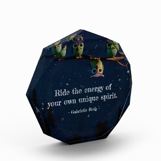 引用文のコラージュ違うをユニーク使ったフクロウ フォトブロック (左)