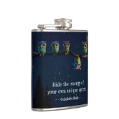 引用文のコラージュ違うをユニーク使ったフクロウ フラスク (右)