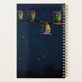 引用文のコラージュ違うをユニーク使ったフクロウ プランナー手帳 (裏面)