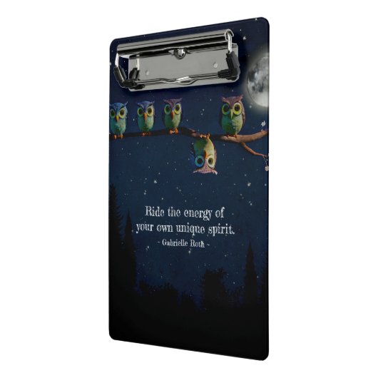 引用文のコラージュ違うをユニーク使ったフクロウ ミニクリップボード (アングル2)