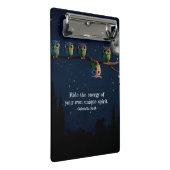 引用文のコラージュ違うをユニーク使ったフクロウ ミニクリップボード (アングル)