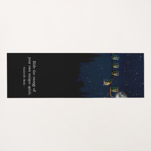 引用文のコラージュ違うをユニーク使ったフクロウ ヨガマット (裏面(横))