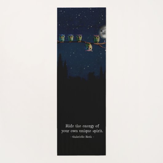 引用文のコラージュ違うをユニーク使ったフクロウ ヨガマット (裏面)