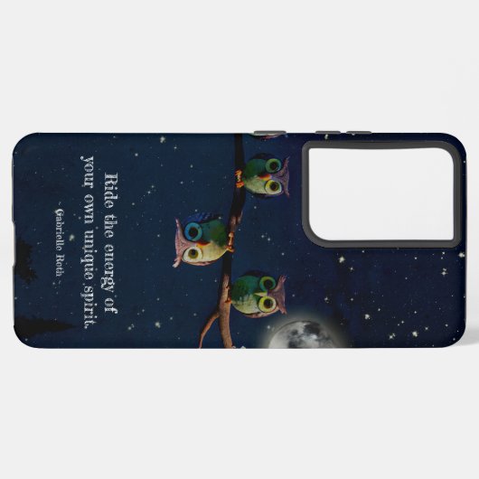 引用文のコラージュ違うをユニーク使ったフクロウ SAMSUNG GALAXYケース (左側面)