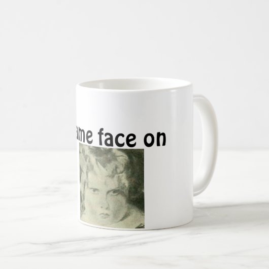 引用文のコーヒー・マグのゲームの顔 コーヒーマグカップ (正面右)