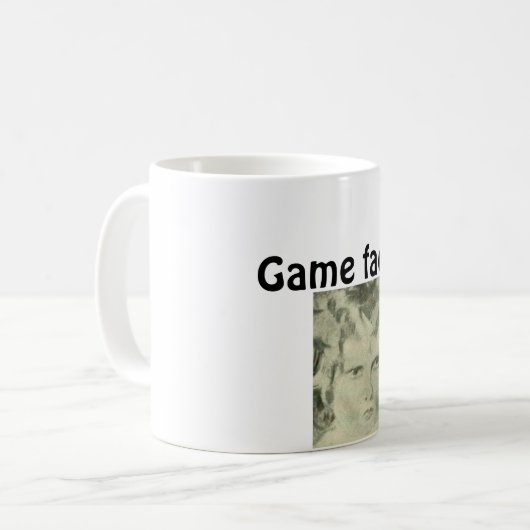 引用文のコーヒー・マグのゲームの顔 コーヒーマグカップ (正面左)