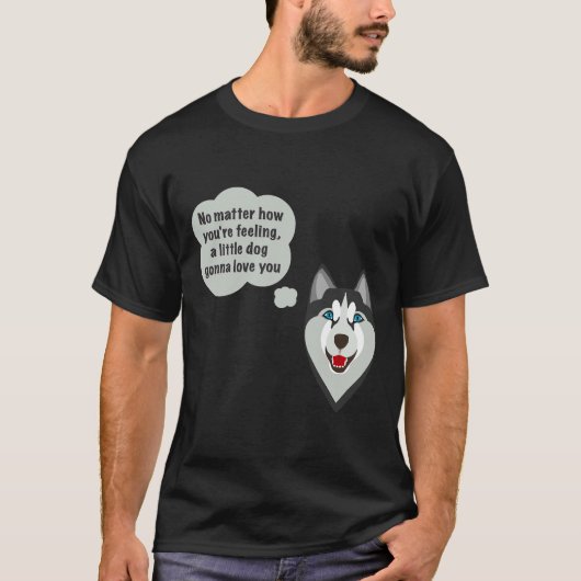引用文のハスキー犬 Tシャツ (正面)