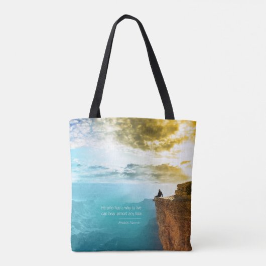 引用文のフリートリッヒNietzscheの自然の冒険の自然 トートバッグ (裏面)