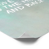 引用文のポスターは月と背中にあなたを愛する ポスター (角)