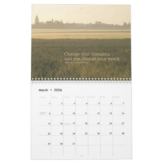 引用文の名勝感動的自然2018年暦 カレンダー (3月 2026)