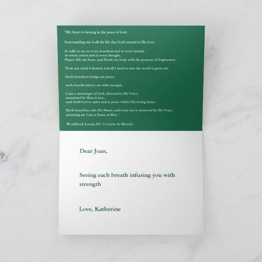 引用文の息、奇跡のカードのコース カード (内部)