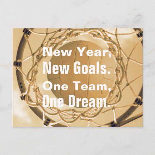 引用文の感動的なネットボールのテーマの写真 シーズンポストカード (正面)