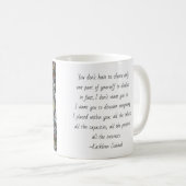 引用文の春のコケの曼荼羅のマグ コーヒーマグカップ (正面右)