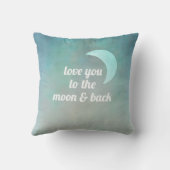 引用文の枕は月と背中にあなたを愛する クッション (裏面)