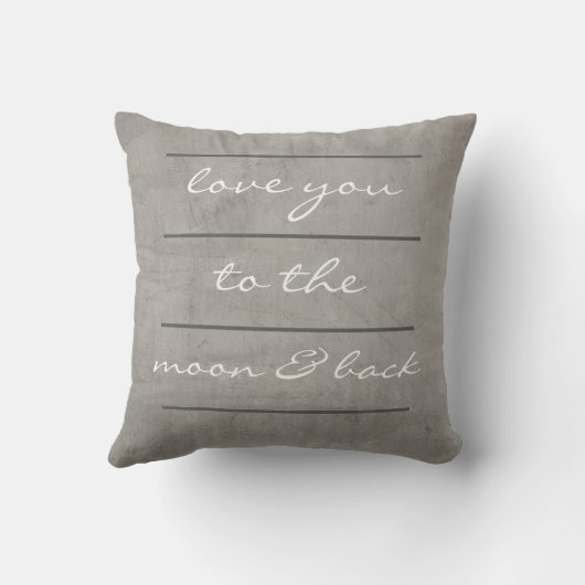 引用文の枕は月と背中にあなたを愛する クッション (裏面)