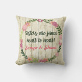 引用文の枕パーソナライズな現在が付いている姉妹のギフト クッション (正面)