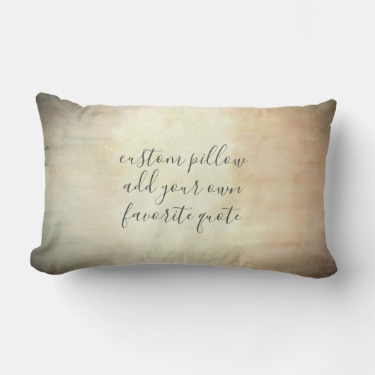 引用文の水彩を加えグランジる ランバークッション (正面)