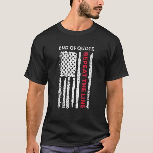 引用文の終わりに行Usフラグを繰り返す Tシャツ (正面)