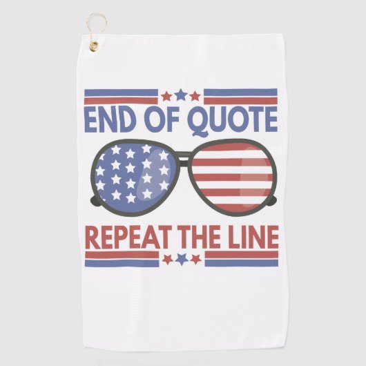 引用文の終わり繰り返しアメリカの愛国的なビ ゴルフタオル (正面)