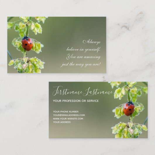 引用文の美しいラディバやる気を起こさせるグ 名刺 (正面/裏面)