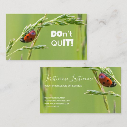 引用文の美しいラディバやる気を起こさせるグ 名刺 (正面/裏面)