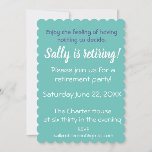 引用文の退職のパーティの招待状 招待状 (正面)