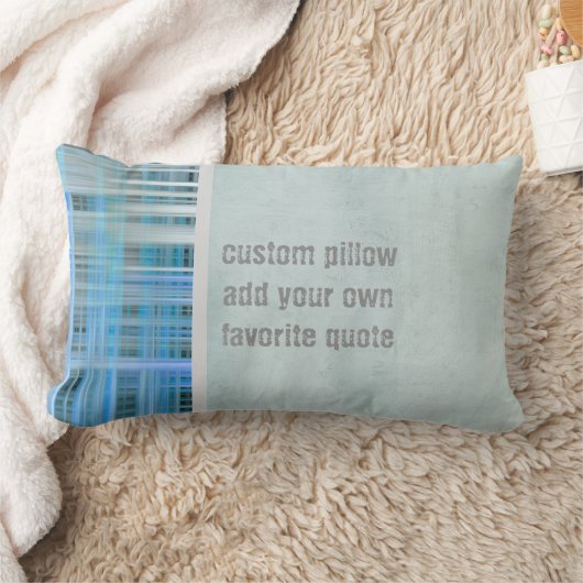 引用文の青い格子枕をカスタム追加 ランバークッション (ブランケット)