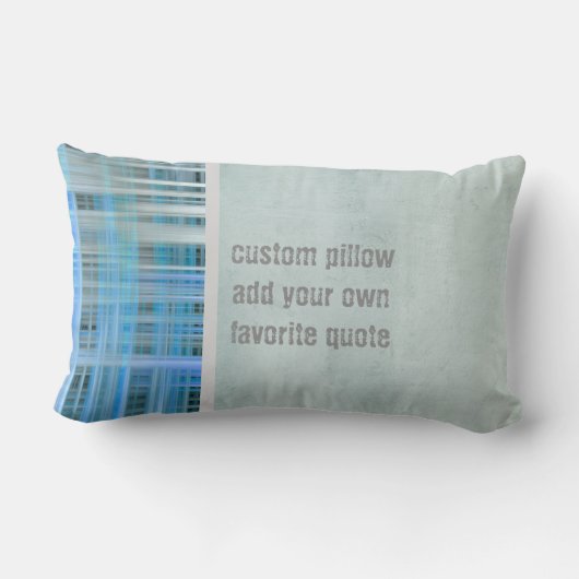 引用文の青い格子枕をカスタム追加 ランバークッション (裏面)