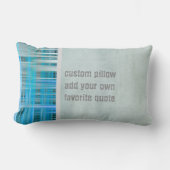 引用文の青い格子枕をカスタム追加 ランバークッション (正面)