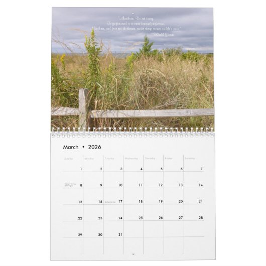 引用文の2018年の感動的なカレンダーの写真 カレンダー (3月 2026)