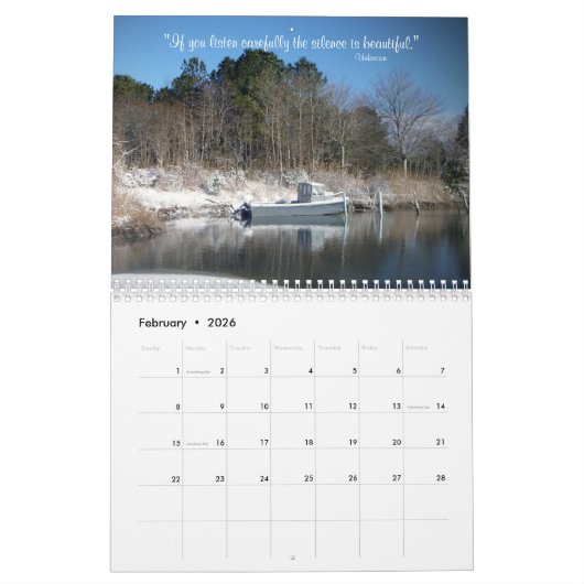 引用文の2018年の感動的なカレンダーの写真 カレンダー (2月 2026)