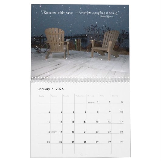 引用文の2018年の感動的なカレンダーの写真 カレンダー (1月 2026)