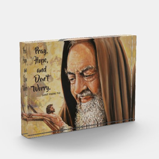引用文のSt. Padre PIOは希望を心配しません祈ります フォトブロック (左)