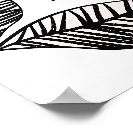 引用文はっきりしたの白黒美術を加える ポスター (角)