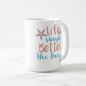 引用文はヒトデの方がビーチだ コーヒーマグカップ (正面右)