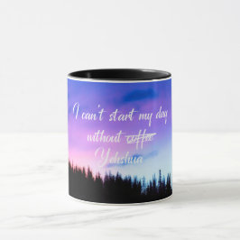 引用文はヨシュアなしでは一日を始められない マグカップ