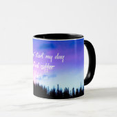 引用文はヨシュアなしでは一日を始められない マグカップ (正面右)