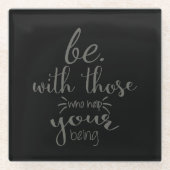 引用文は自分の存在と共に救済すること ガラスコースター (正面)