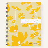 引用文は良好な花柄のノートに焦点を当てる ノートブック (正面)