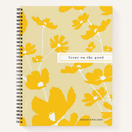 引用文は良好な花柄のノートに焦点を当てる ノートブック