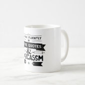 引用文は話映画の引用文と皮肉で流暢に コーヒーマグカップ (正面右)