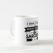 引用文は話映画の引用文と皮肉で流暢に コーヒーマグカップ (正面左)