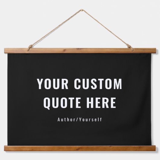 引用文またはカスタムことわざファミリーギフトアイディアブラック 吊り下げ型タペストリー (正面)