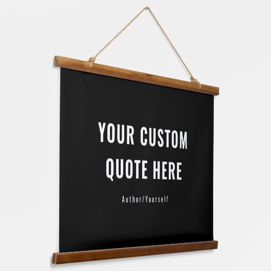 引用文またはカスタムことわざファミリーギフトアイディアブラック 吊り下げ型タペストリー (傾斜あり)
