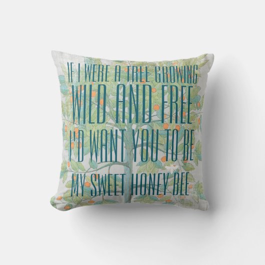 引用文もし – 私は野生と自由に成長した木だった クッション (正面)