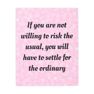 引用文やる気を起こさせるとことわざピンクガーリー メタルプリント