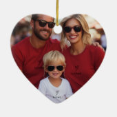 引用文やる気を起こさせるのクリスマス家族の写真 セラミックオーナメント (裏面)